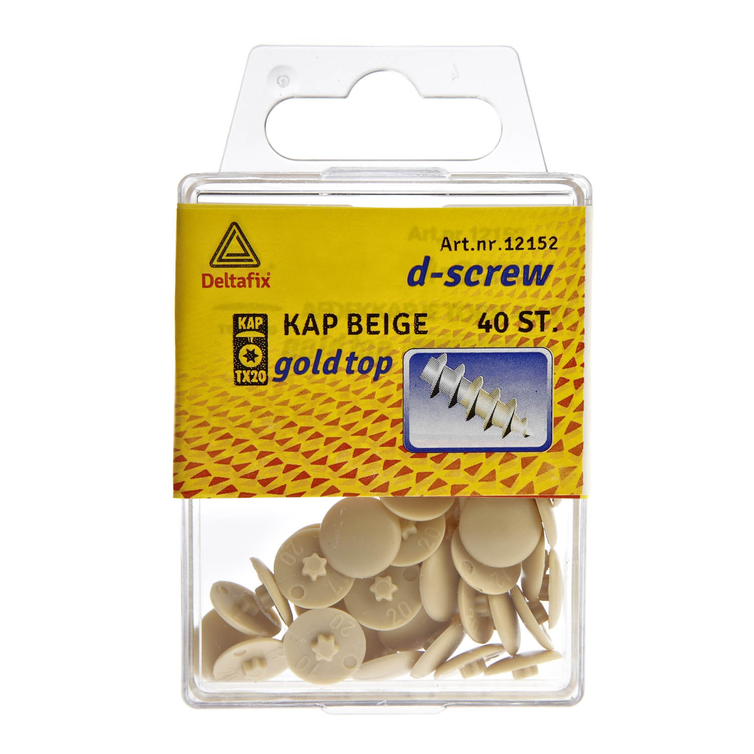 D-screw gold-top abdeckkappe für spannplattenschraube torx beige torx-20 40  st.